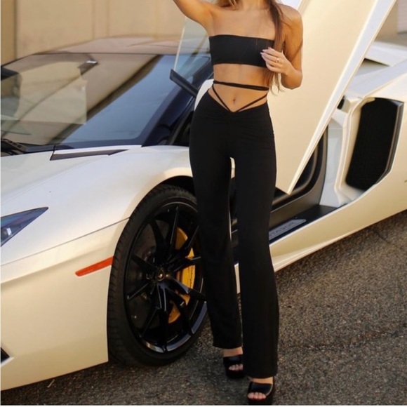 I.AM.GIA Black Halo Pants Celebrity Favorite Sexy Tie Waist Flared Pant Size XS - Picture 9 of 16